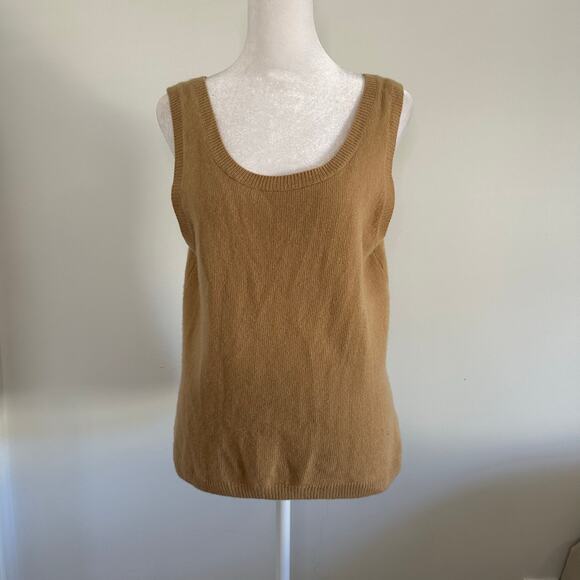 Lafayette 148 tan wool/cashmere sweater vest size L - Picture 2 of 14